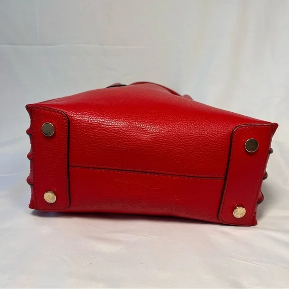 Michael Kors Bright Red Leather Tote HangBag Purse - Picture 5 of 8